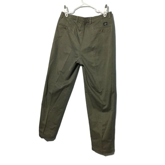 Dockers Women's Classic Fit Green Pleated Cotton Pants Size 12 - Picture 4 of 10